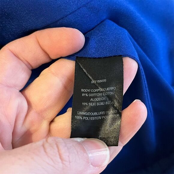 Halston  Vintage Women's Size 4 Blue Fit-and-Flare Mini Dress Boat Neck - Picture 4 of 6